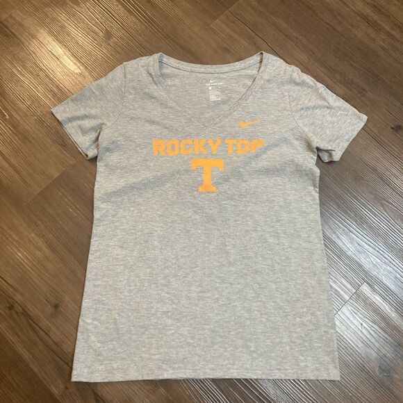 Nike Tennessee Volunteers Tee Shirt Women’s Large Gray V Neck Rocky Top - Picture 1 of 12